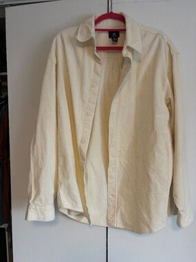 H&M Men's Corduroy Jacket Cream Button-down